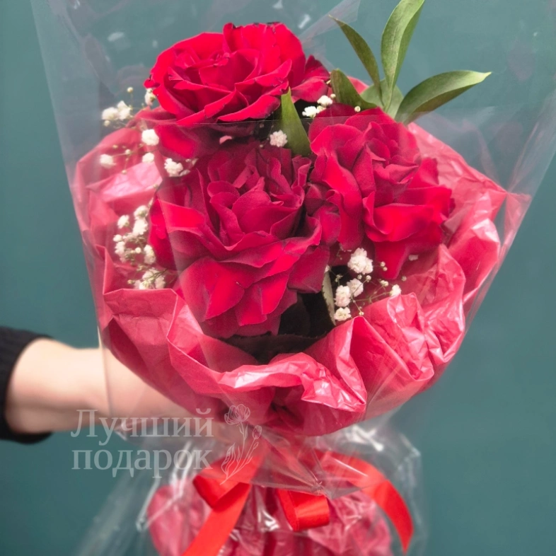 Букет из красных роз &laquo;Огонёк &raquo;