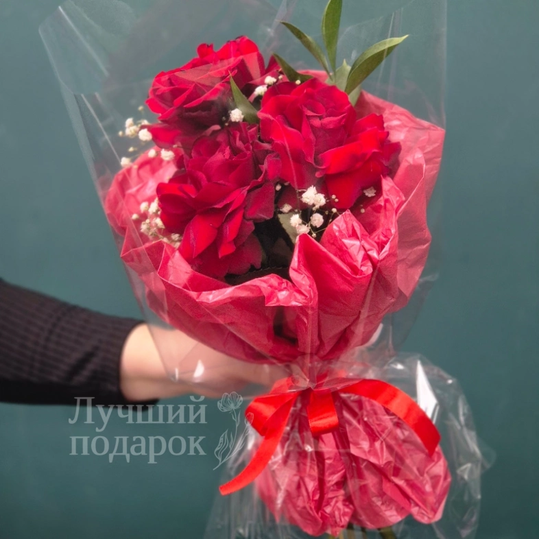 Букет из красных роз &laquo;Огонёк &raquo;