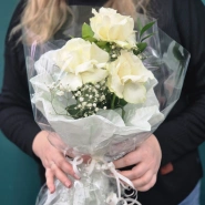 Букет из белых роз &laquo;Туман&raquo; 2