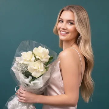 Букет из белых роз «Туман»