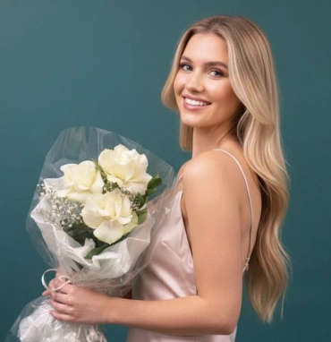 Букет из белых роз «Туман»