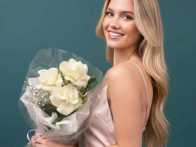 Букет из белых роз «Туман»