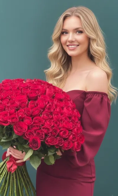 101 красная роза «Любушка»