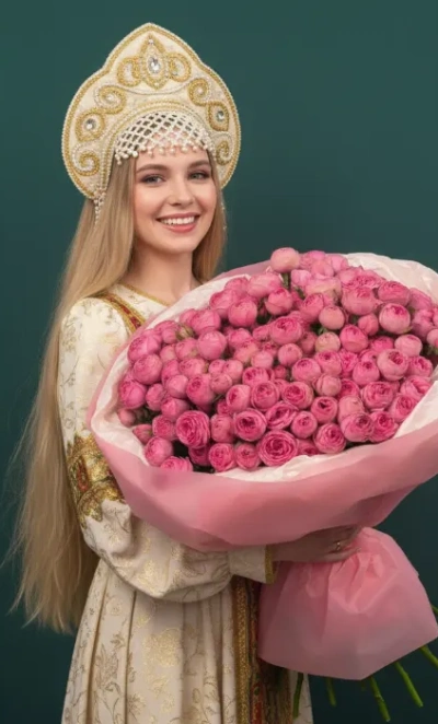 Букет из кустовой розы «Настенька »