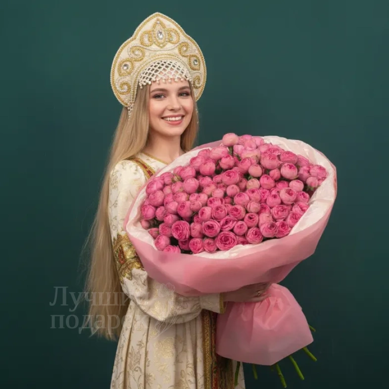 Букет из кустовой розы &laquo;Настенька &raquo;