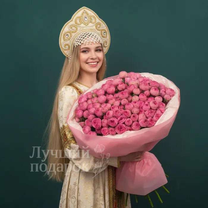 Букет из кустовой розы &laquo;Настенька &raquo;