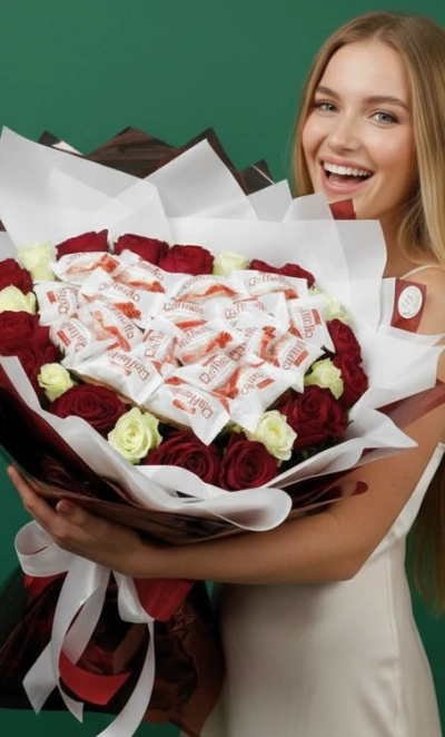 Букет  в форме сердца «Любовь и коварство»