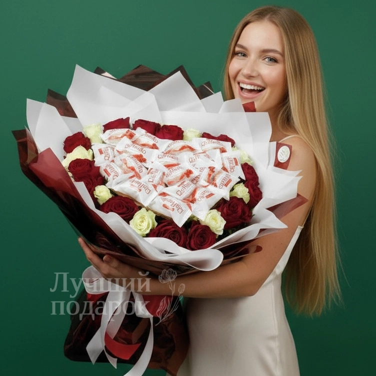 Букет  в форме сердца &laquo;Любовь и коварство&raquo;