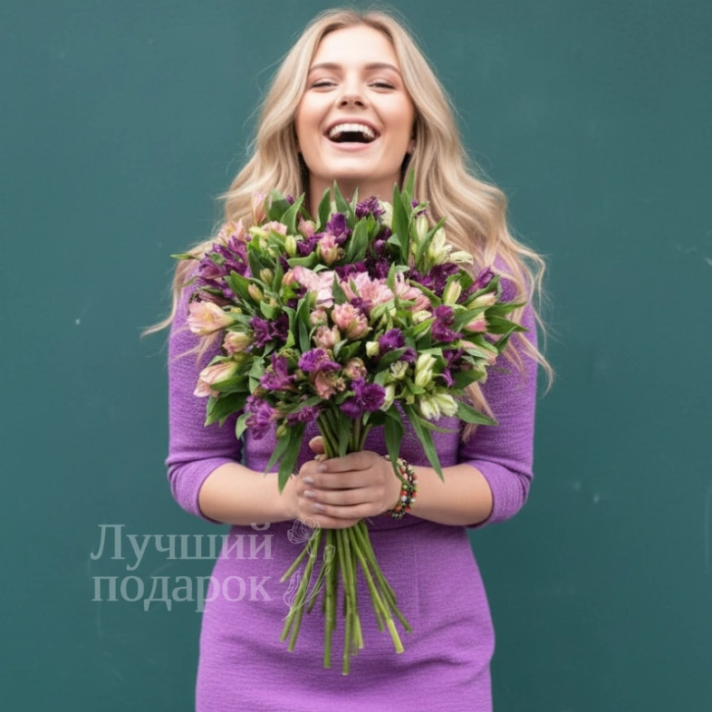 Букет из альстромерии &laquo;Птица счастья&raquo;