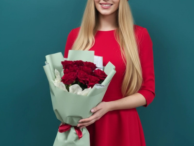 Букет из красной розы «Парижанка»