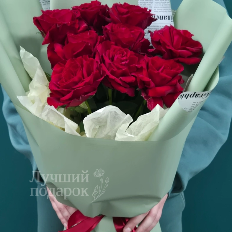 Букет из красной розы &laquo;Парижанка&raquo;