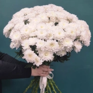 Кустовая хризантема, букет &laquo;Снежка&raquo; 1