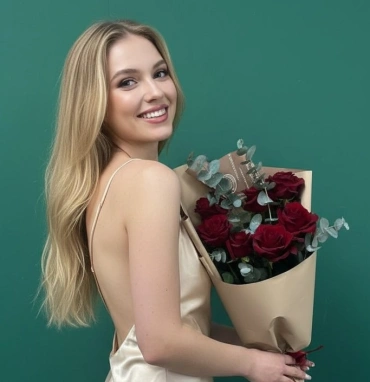 Букет из красной розы  «Ева»