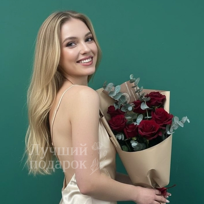 Букет из красной розы  &laquo;Ева&raquo;
