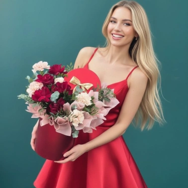 Композиция в шляпной коробке «Чародейка»