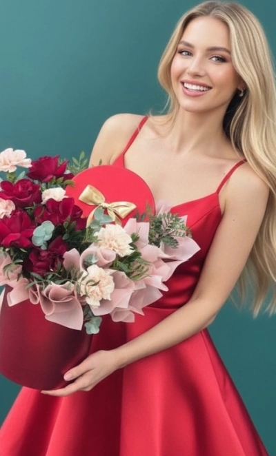 Композиция в шляпной коробке «Чародейка»