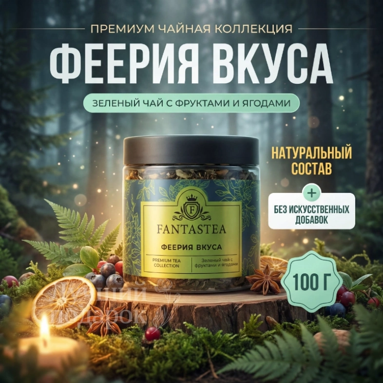 Зелёный чай с фруктами и ягодами 