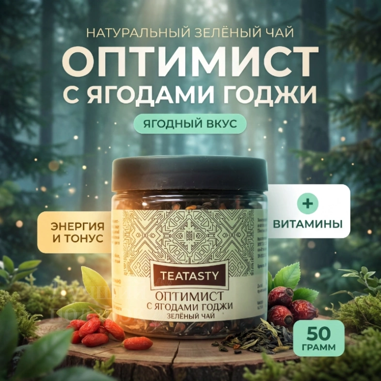 Зелёный чай &laquo;Оптимист, с ягодами годжи&raquo;
