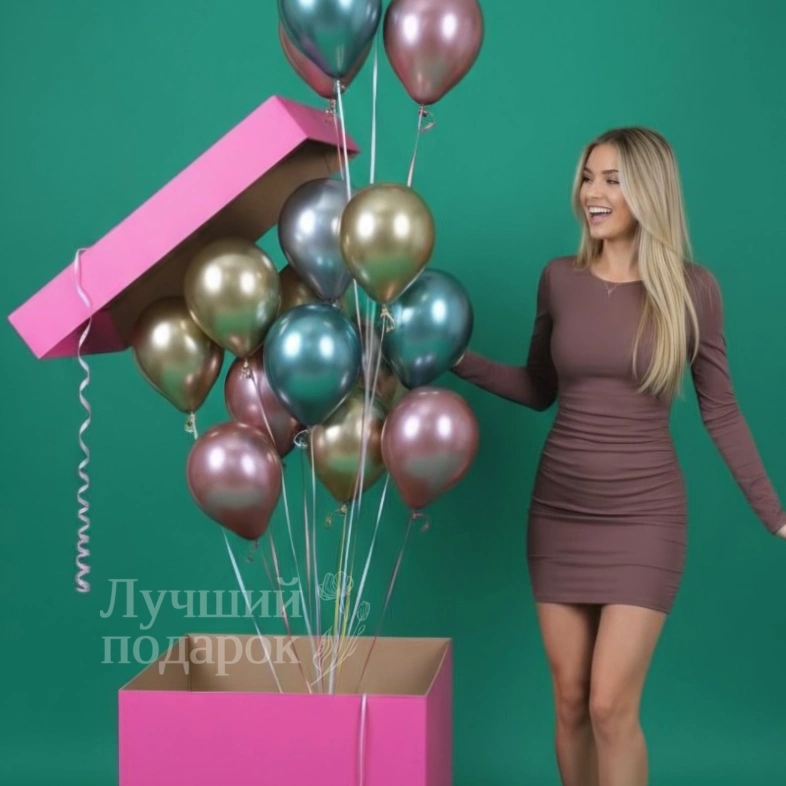 Воздушные шары в коробке &laquo;Праздник&raquo;