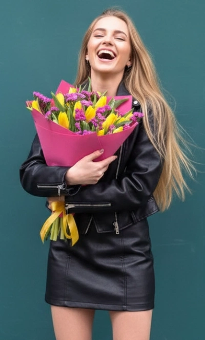 Букет из тюльпанов «Дерзкая девчонка »