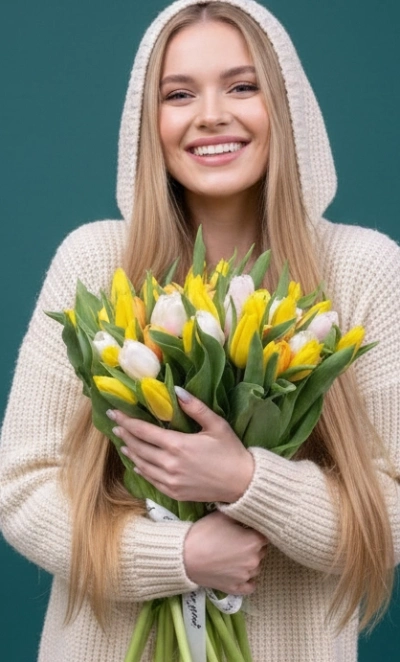 Букет из тюльпанов «Девичьи грёзы»