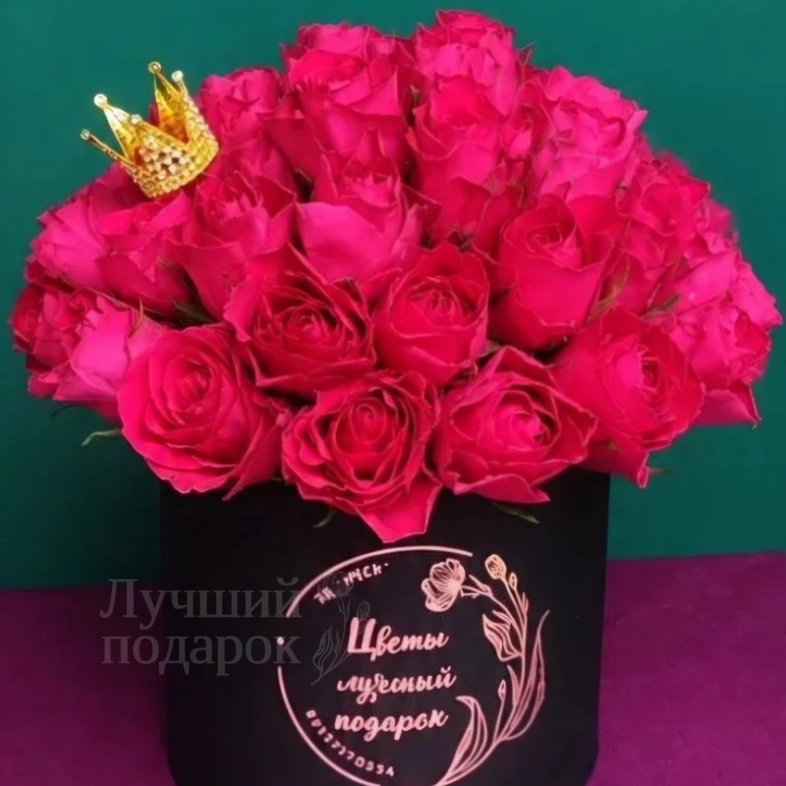 Композиция в шляпной коробке &laquo;Королева&raquo;