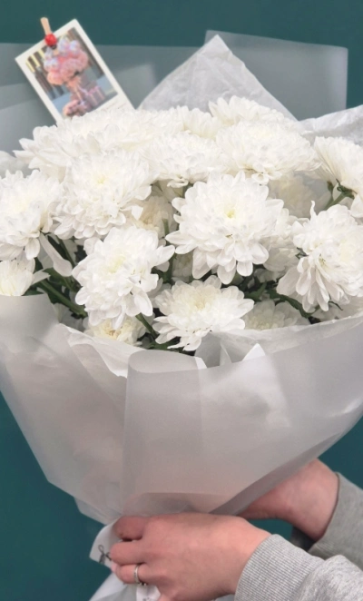 Букет из хризантемы «Белое золото»